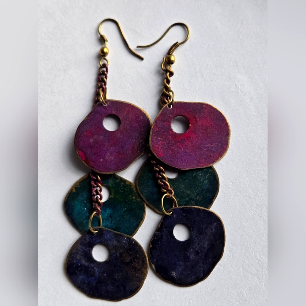 Artisan Copper-Art MultiColor Dangle Earrings